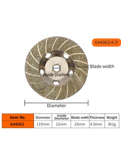KSEIBI Electroplated Diamond Cup Wheel / W , 115mm, For Grinding, Polishing, Cleaning and Finishing Surfaces, Removing Coatings, Concrete Grinding, Stone and Tile Polishing, For Grinding Machines.  - Image 4