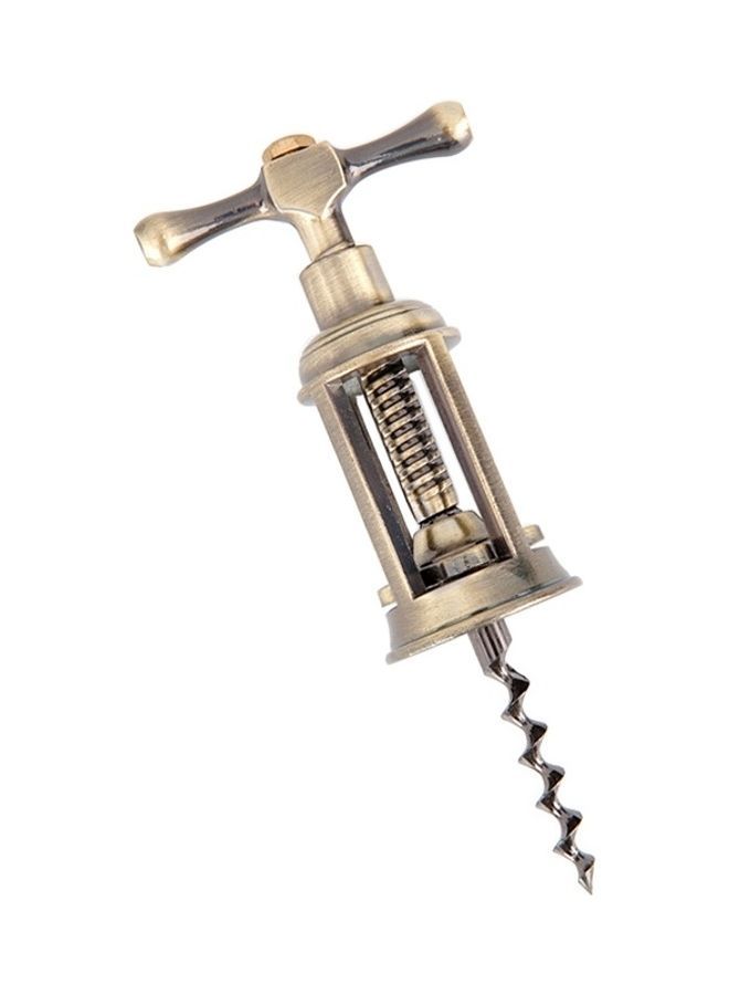 NIBEMINENT Retro Zinc Alloy Bottle Corkscrew Opener Gold  - Image 1