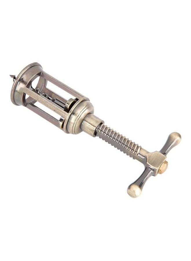 NIBEMINENT Retro Zinc Alloy Bottle Corkscrew Opener Gold  - Image 2