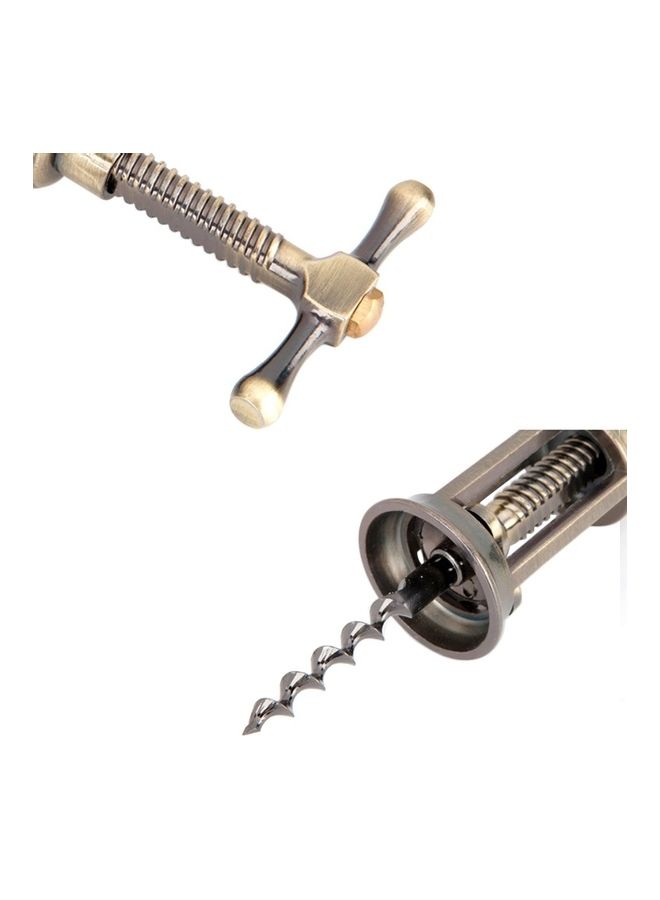 NIBEMINENT Retro Zinc Alloy Bottle Corkscrew Opener Gold  - Image 3