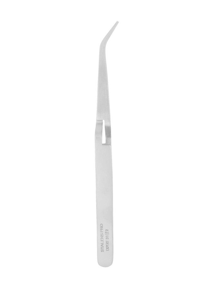 STALEKS PRO Expert 31 Type 2 Reverse Action Nail Art Tweezers (Curved) - Stainless Steel for C-Curve Clamping & Extension Modeling - Image 3