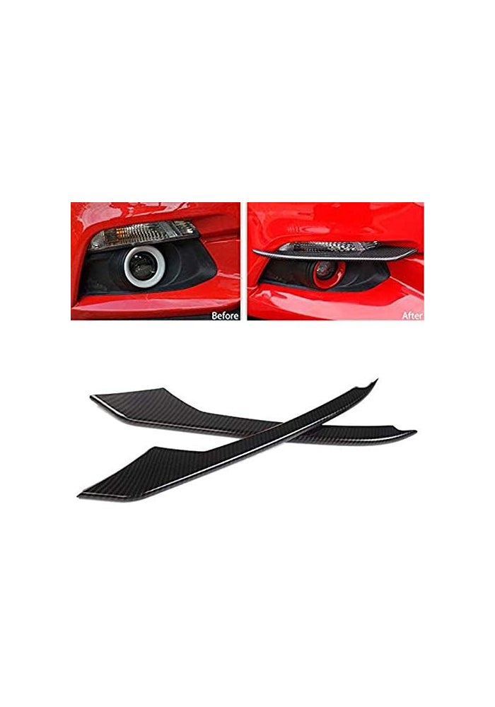 DEMULAX Carbon Fiber Fog Light Lamp Eyebrow Cover Trim for Ford Mustang - Image 3