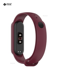 INEIX Soft Silicone Replacement Strap For Xiaomi Mi Band 6 - Wine Red  - Image 2