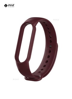 INEIX Soft Silicone Replacement Strap For Xiaomi Mi Band 6 - Wine Red  - Image 3
