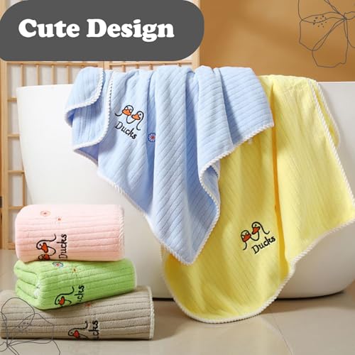Koochie-Koo Cotton Baby Bath Towel, Ducks Printed Organic Face Towel for Baby Boys & Girls, Super Soft Reusable Hand Towel for Infants, Quick Absorbent Wash Cloth for Newborn, (Set of 3, Assorted) - Image 3