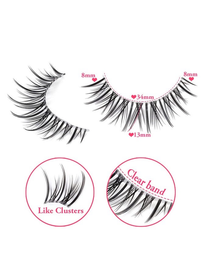 Outopen Manga Lashes Natural Look Japanese Anime Lashes Korean Asian Wispy Spiky Lashes With Clear Band Short Fake Eyelash 10 Pairs Pack By Outopen - Image 4