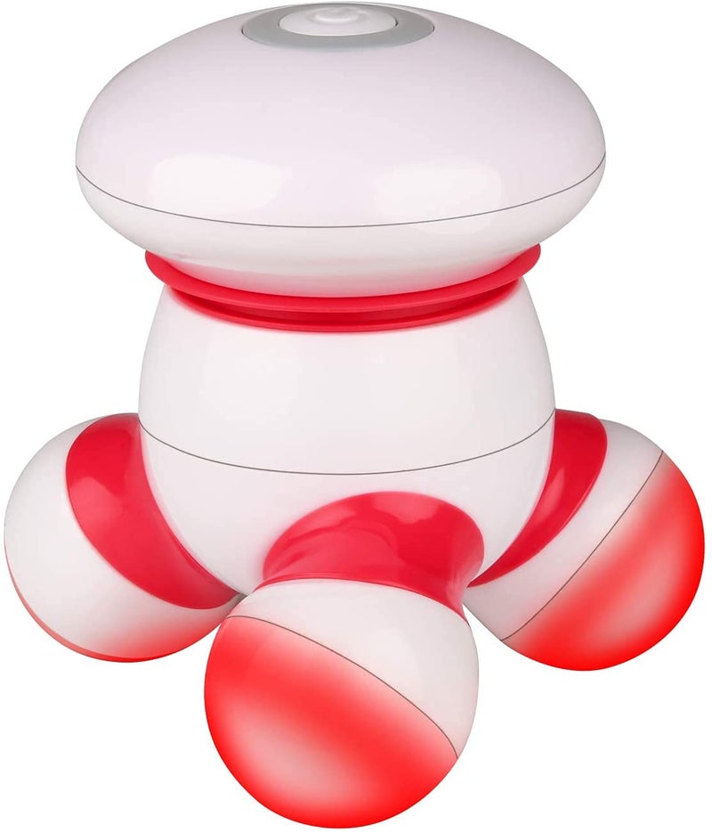 cotsoco Handheld Massager Mini Portable Vibrating Body Massager with LED Light for Hand Head Neck Back Legs Arms Pain Release Battery Operated Easy Hand Grip