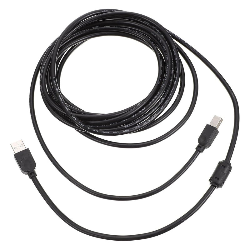 كابل USB للطابعات بقلب نحاسي، طوله 5 أمتار، كابل عالي السرعة متوافق مع USB 2.0، مناسب للاستخدام في المكاتب وأجهزة الفاكس، باللون الأسود - Image 1