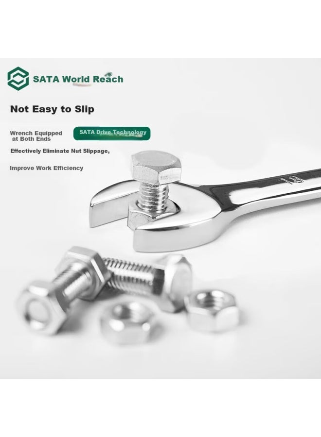 Sata Fully Polished Dual-purpose Wrench, 19mm, 40214 - Image 1