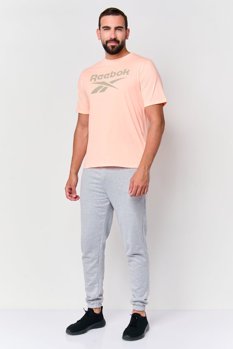 Reebok تي شيرت تدريب قصير الأكمام للرجال، رياضي، خوخي - Image 2