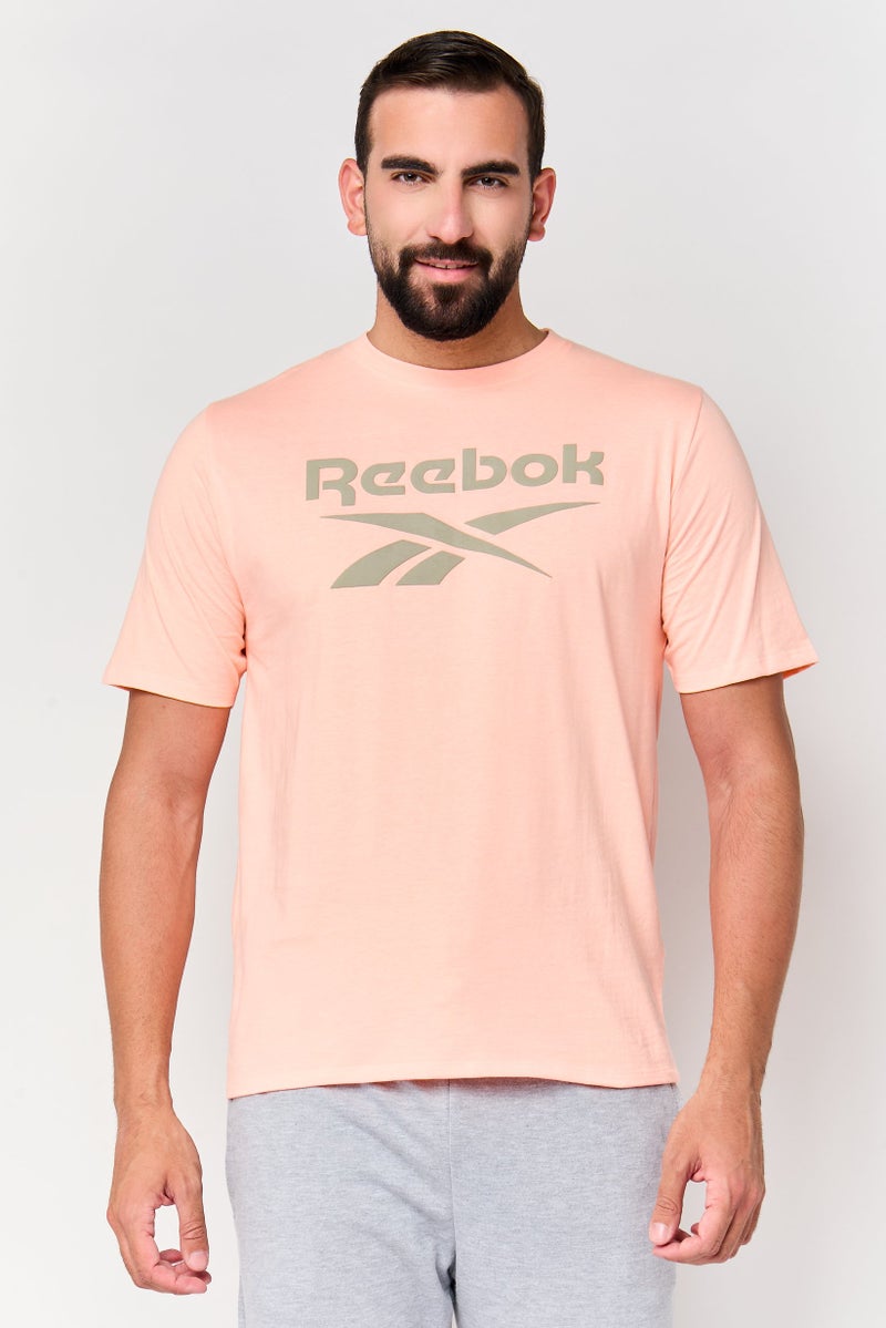 Reebok تي شيرت تدريب قصير الأكمام للرجال، رياضي، خوخي - Image 1