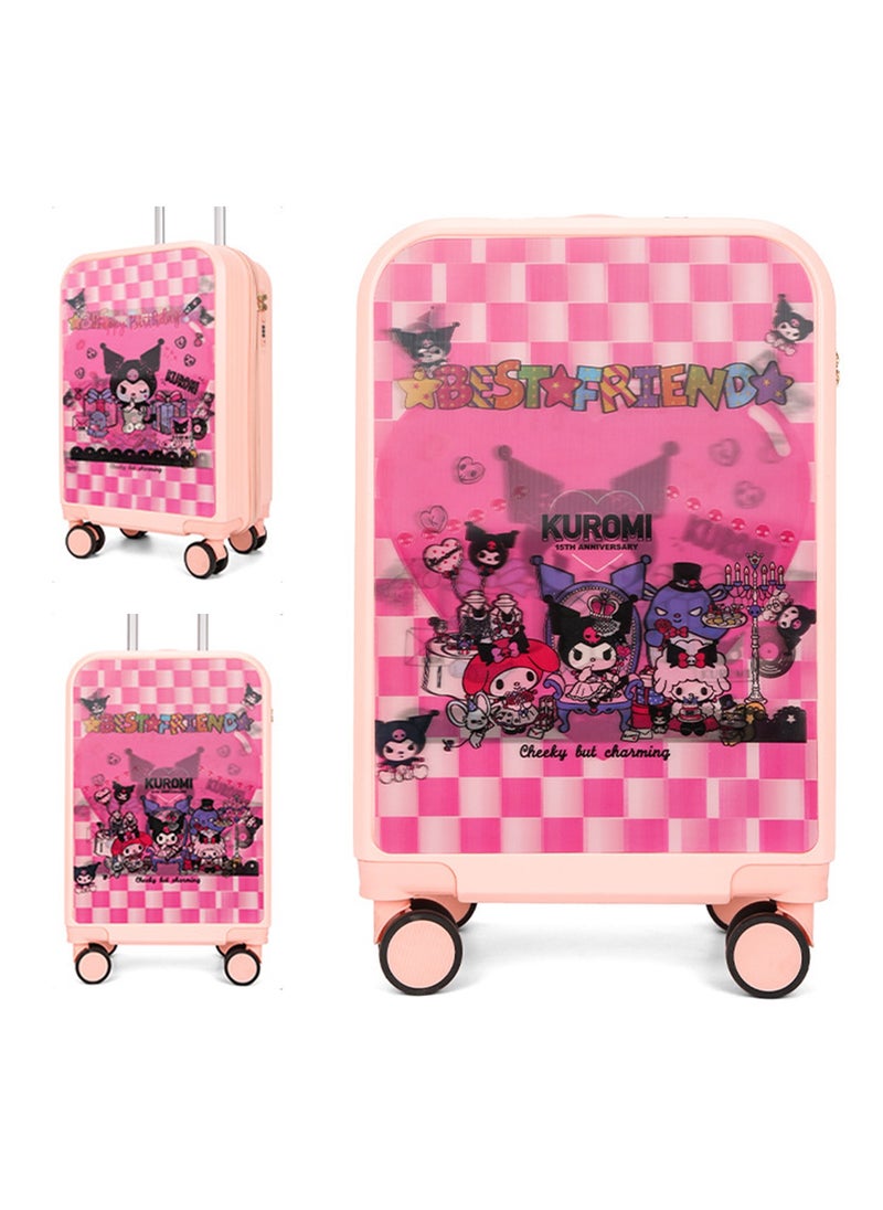 Generic 20" Kids Luggage Rolling Suitcase with 3D Multiple View Design, Cute Cartoon Character Pattern Travel Trolley Case for Girls Boys Children  - Image 1