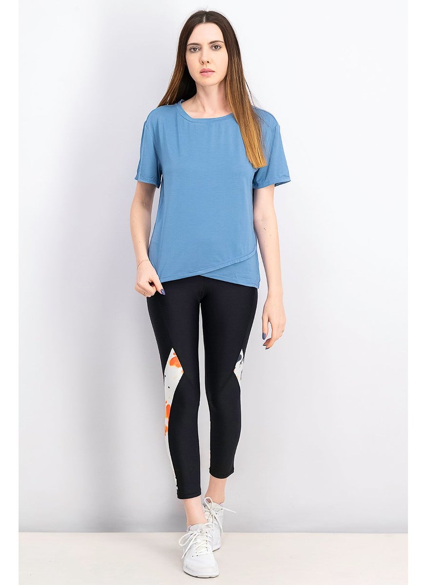 Tchibo - Women Sportswear Fit Short Sleeve T-shirt, Blue - Image 1