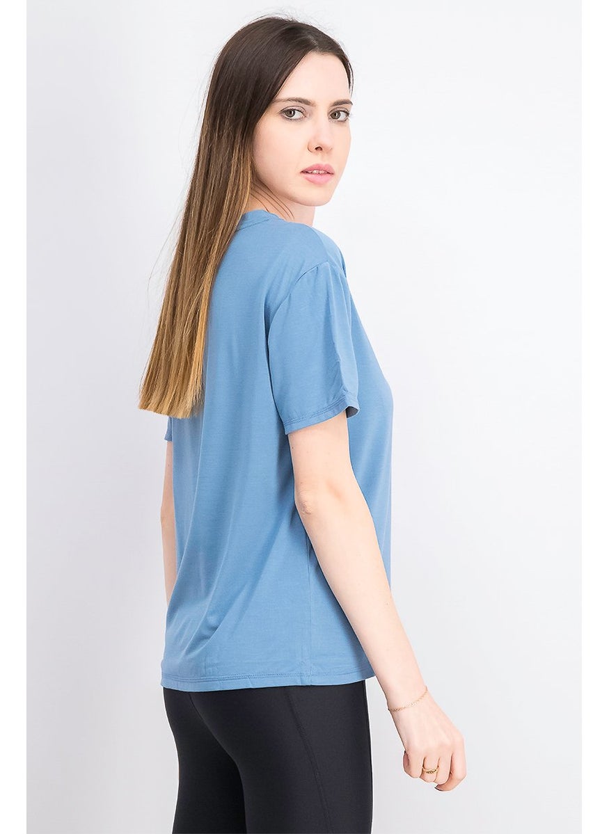 Tchibo - Women Sportswear Fit Short Sleeve T-shirt, Blue - Image 1