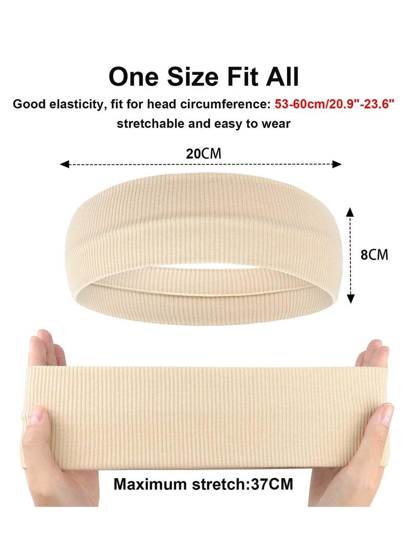 CMGTYYD 3 Pcs Headbands for Women Hair, Women Cotton Head Bands Unisex Elastic Hair Bands, Adult Non Slip Head Band Fashion Hair Accessories for Sports Makeup Yoga Running - Image 2