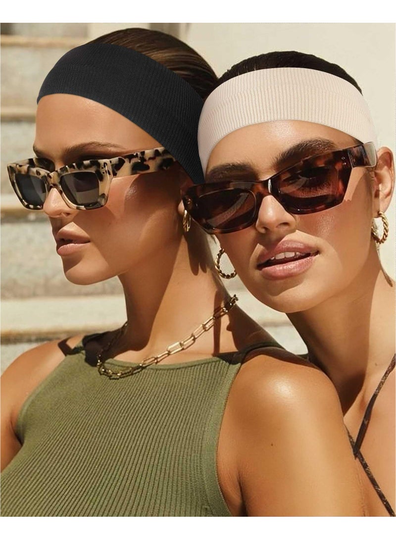 CMGTYYD 3 Pcs Headbands for Women Hair, Women Cotton Head Bands Unisex Elastic Hair Bands, Adult Non Slip Head Band Fashion Hair Accessories for Sports Makeup Yoga Running - Image 4