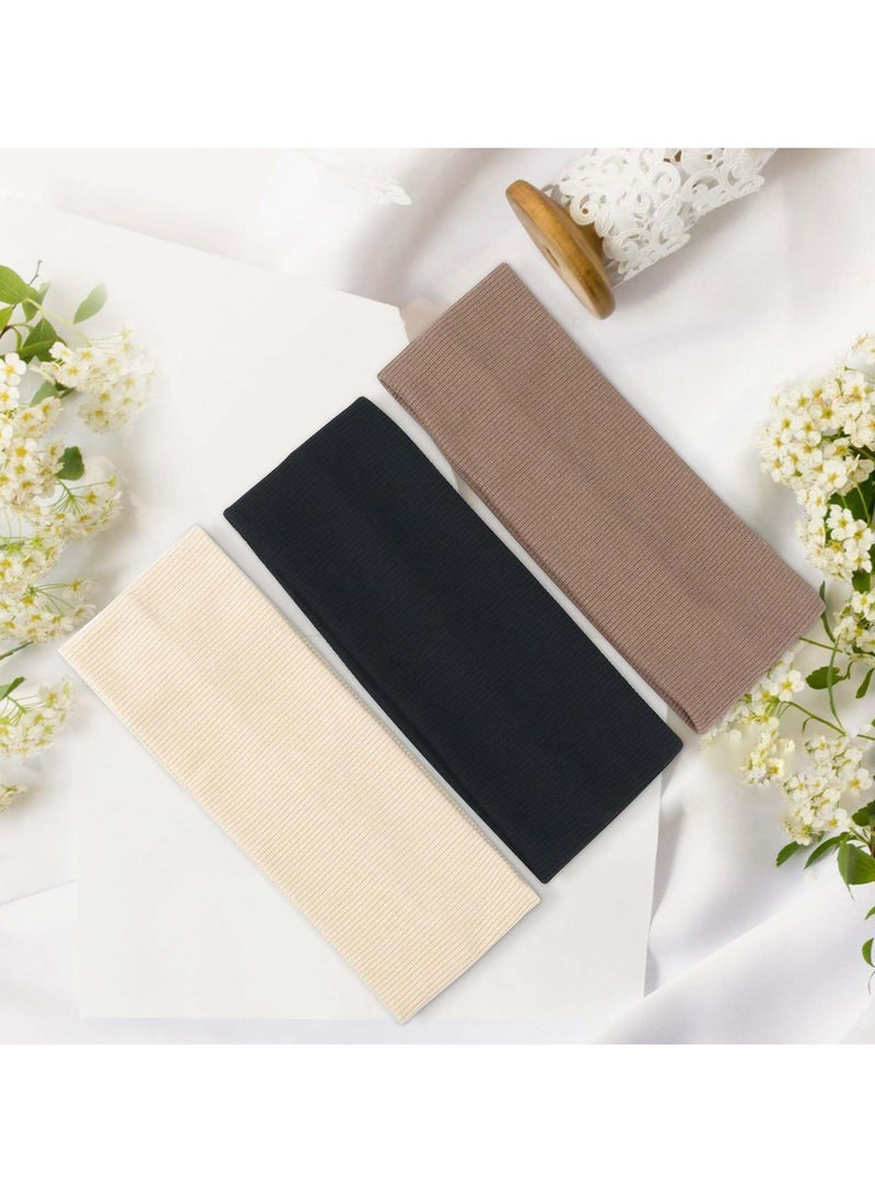 CMGTYYD 3 Pcs Headbands for Women Hair, Women Cotton Head Bands Unisex Elastic Hair Bands, Adult Non Slip Head Band Fashion Hair Accessories for Sports Makeup Yoga Running - Image 5