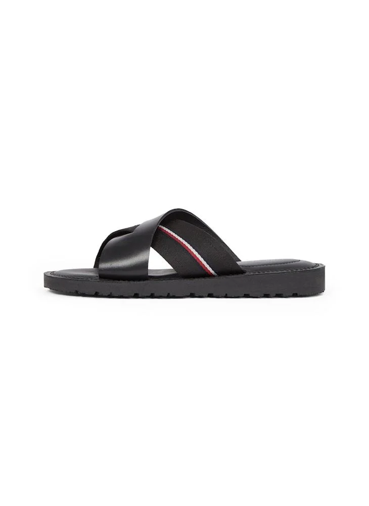 TOMMY HILFIGER CRISS CROSS LEATHER SANDALS