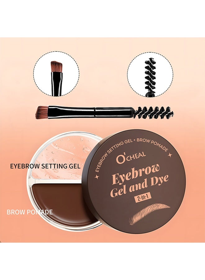 OCHEAL Eyebrow Gel and Dye, 2 in 1 Makeup Kit with Eyebrow Gel,Shaping Wax & Duo Brush, Waterproof Pomade for Fill and Detail Brows, Clear Brow Styling Gel Lift for Fluffy Feathery Brow Breeze #03 Black - Image 5