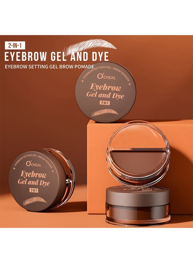 OCHEAL Eyebrow Gel and Dye, 2 in 1 Makeup Kit with Eyebrow Gel,Shaping Wax & Duo Brush, Waterproof Pomade for Fill and Detail Brows, Clear Brow Styling Gel Lift for Fluffy Feathery Brow Breeze #03 Black - Image 3