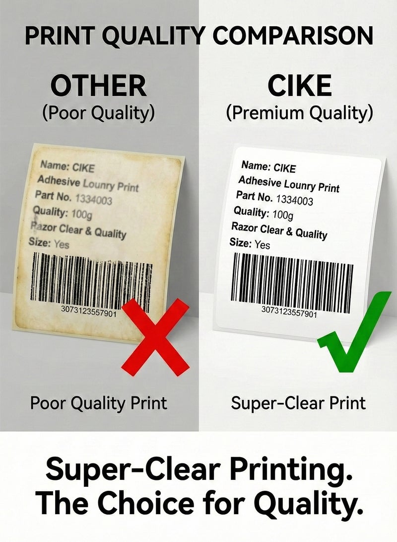 CIKE 2 Rolls Thermal Label Paper 50x30mm (Total 440 Labels) , Waterproof Oil-Proof Scratch-Resistant Ultra-Clear Sticker for Small Home & Office Printers - White - Image 3