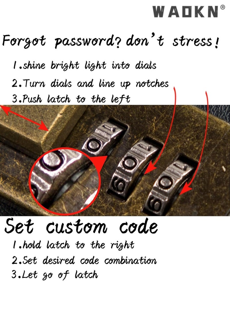 WAOKN Leather Notebook with Combination Lock, Leather Locking Journal Writing Notebook, Lock Diary Leather Locking Journal Writing Notebook Vintage Planner Agenda Personal Gift for Girls Journal, White - Image 5