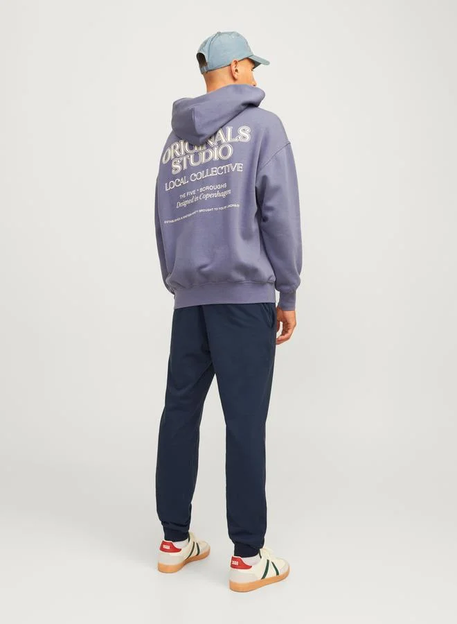 JACK & JONES Logo Print Regular Fit Joggers