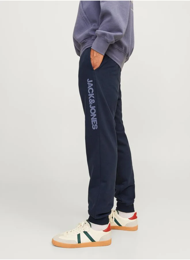 JACK & JONES Logo Print Regular Fit Joggers