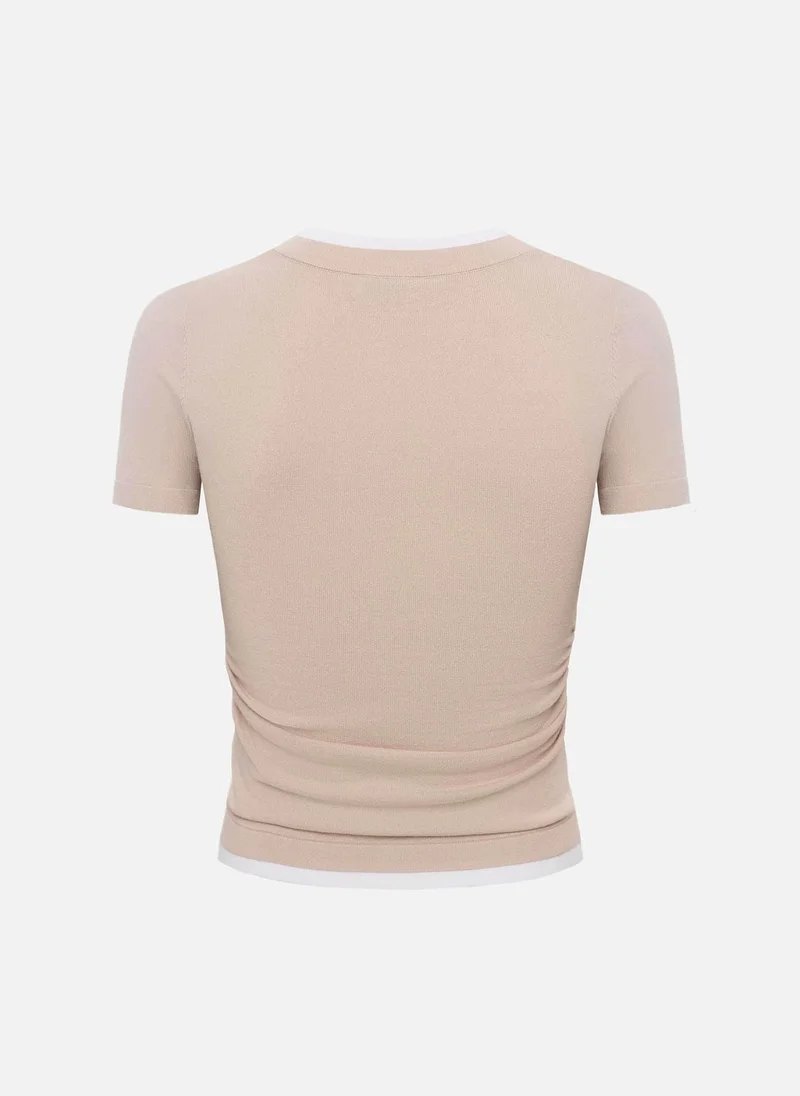 Lichi Two-material jersey top