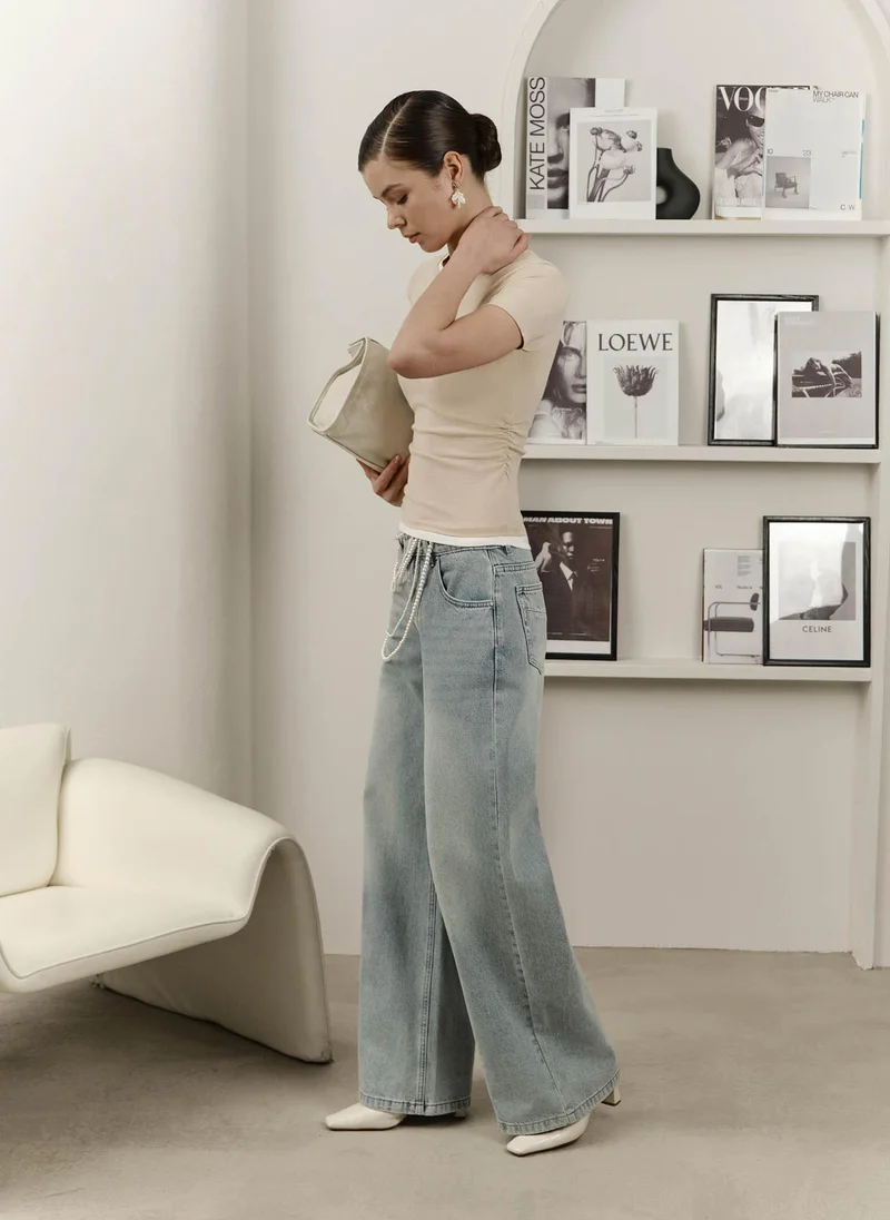 Lichi Two-material jersey top