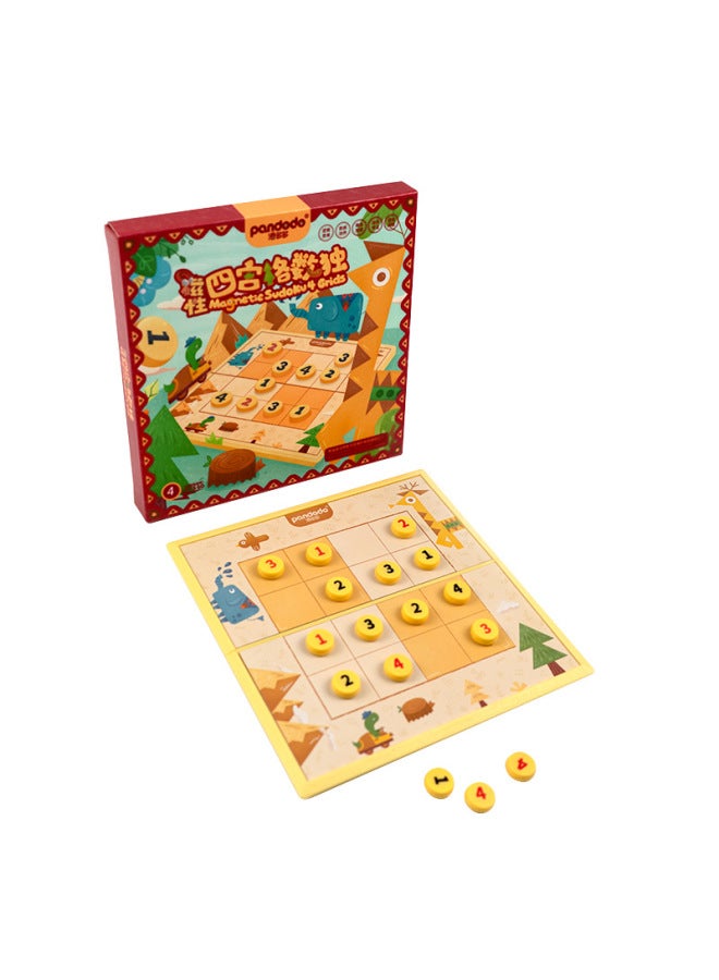 Pan Duoduo Children Sudoku Beginner-Level Mathematical Logical Thinking Training Parent-Child Children's Four-Palace Puzzle Board Game-Specifications:Four Palace Lattice