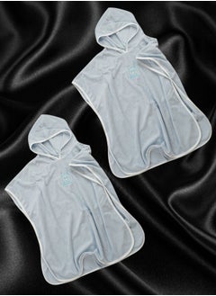 HaveDream Children's Hooded Bath Towel Spring and Summer Cotton, Boys and Girls Cape Beach Swimming Bathrobe - Light Blue  - Image 5