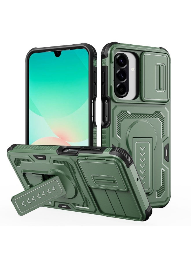 Case Cover Shock resistant  Kickstand CamShield TPU + PC Compatible with  Samsung Galaxy A17 (Green) - Image 1