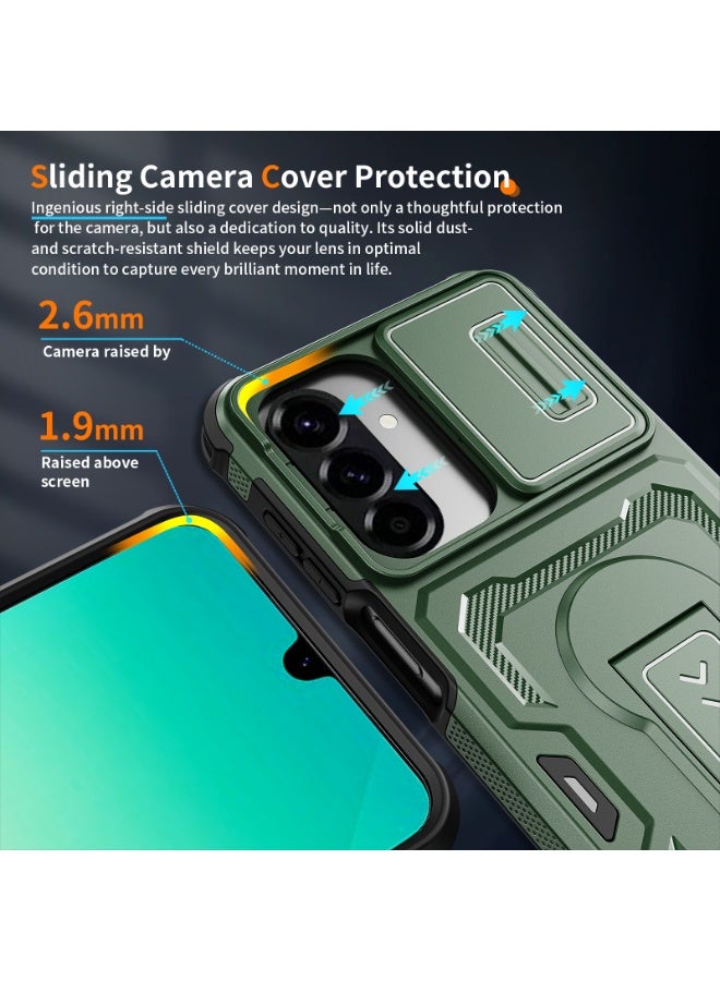 Case Cover Shock resistant  Kickstand CamShield TPU + PC Compatible with  Samsung Galaxy A17 (Green) - Image 5
