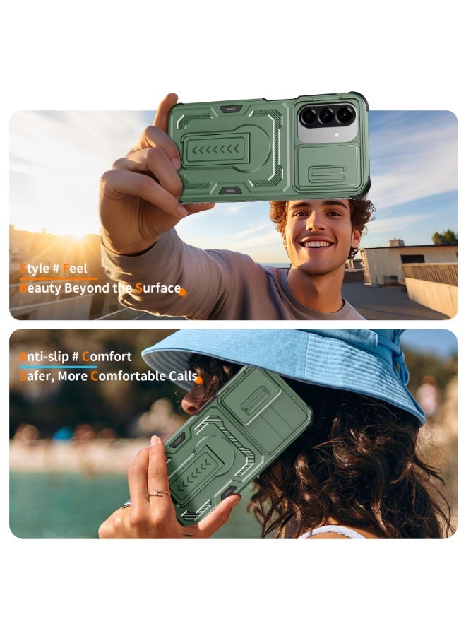 Case Cover Shock resistant  Kickstand CamShield TPU + PC Compatible with  Samsung Galaxy A17 (Green) - Image 3