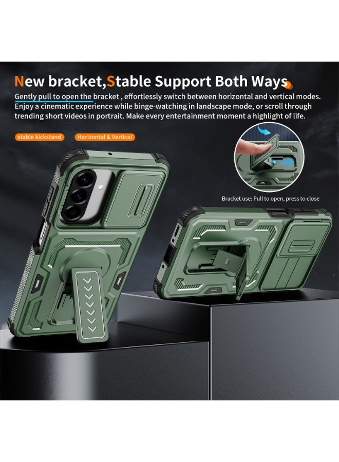 Case Cover Shock resistant  Kickstand CamShield TPU + PC Compatible with  Samsung Galaxy A17 (Green) - Image 4