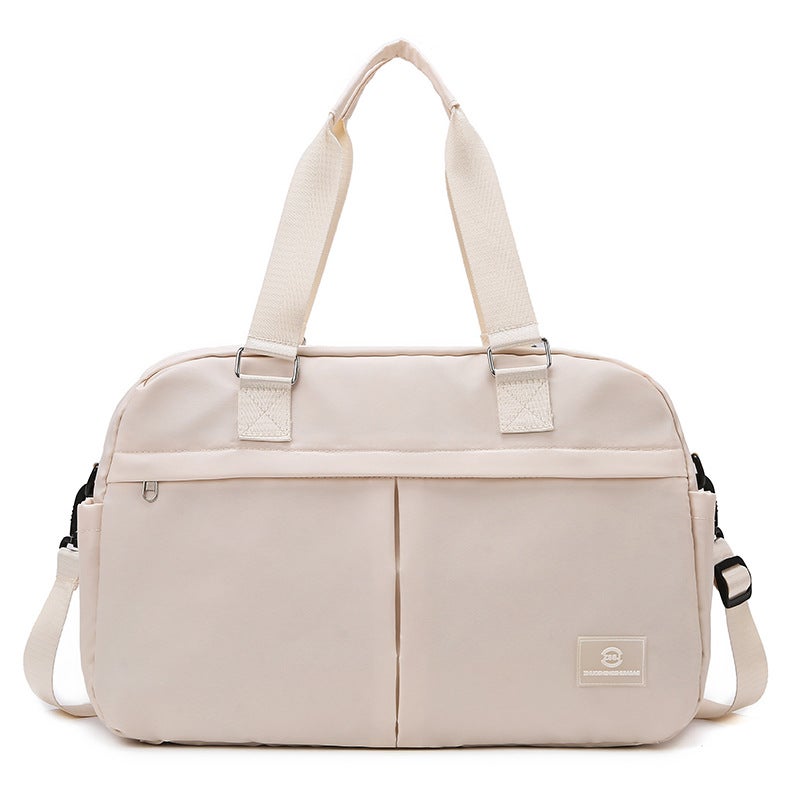 Generic Extensible Short Distance Travel Bag Large Capacity Swimming Crossbody Sports Training Bag Gym Bag Advanced Dry and Wet Separation Creamy-white 