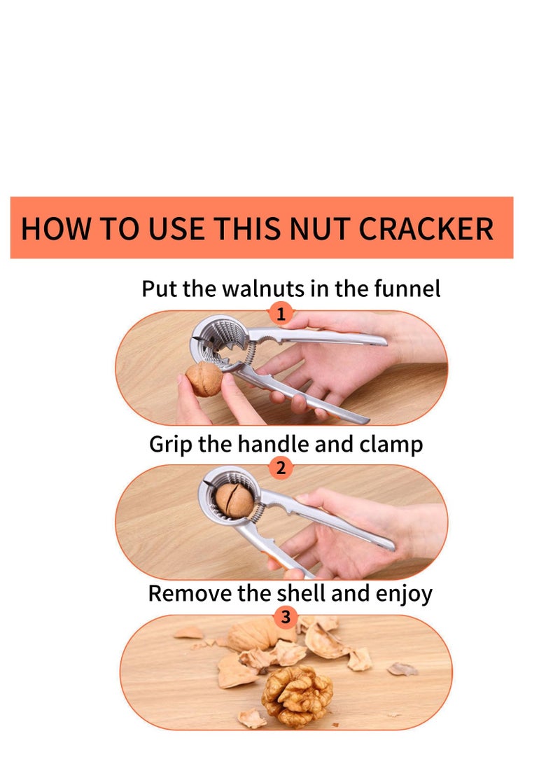 KASTWAVE 2 PCS Nut Crackers Heavy Duty Walnut Cracker with Non-Slip Handle Nut Crackers Tools Funnel Walnut Pliers Nutcracker Pecan Walnut Plier Clip Tool - Image 5