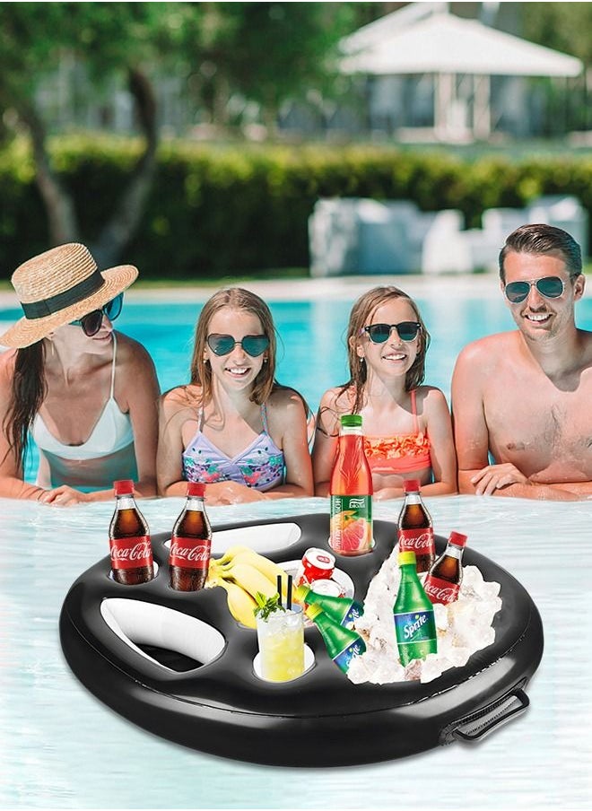 Pool Drink Holder Floats Inflatable Floating Drink Holder Pool Floats,Floating Pool Tray for Food and Drinks,Swimming Pool Party Beach Accessories,Pool Drink Floats