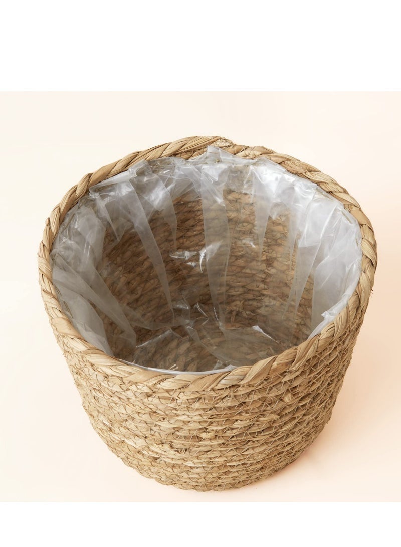 SHAOZHEN Set Of 3 Flower Pots Seagrass Flower Pot Baskets Indoor And Outdoor Flower Pot Covers Plant Containers Beige - Image 5