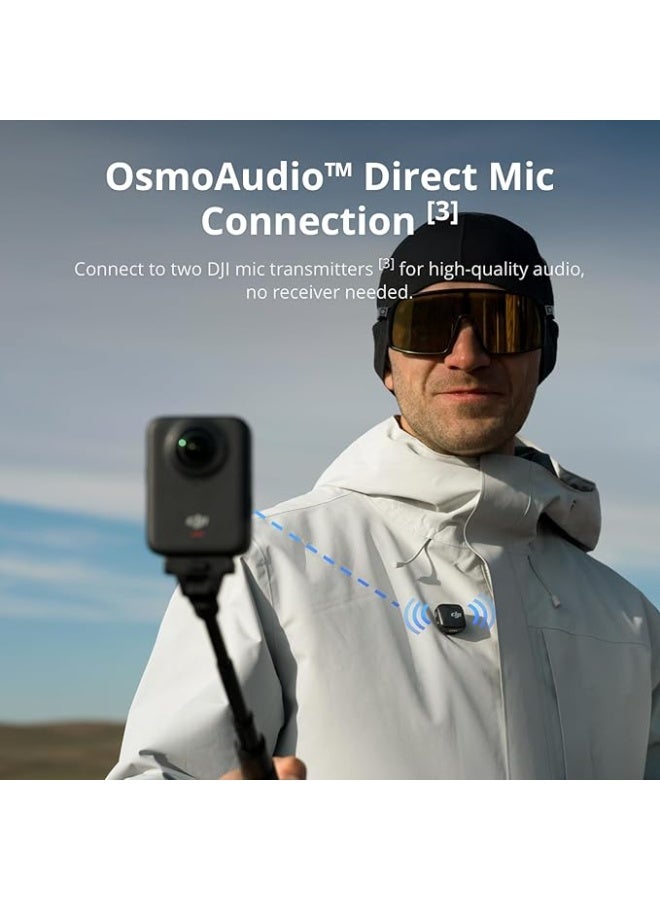 أوسمو Osmo 360 Adventure Combo,360 Camera With 1-Inch 360° Imaging, Native 8K 360° Video, 4K/120fps & 170° Boost Video, 120MP 360° Photo, 100-Min 8K Recording, Waterproof, Action Camera for Sports, Vlog - Image 5