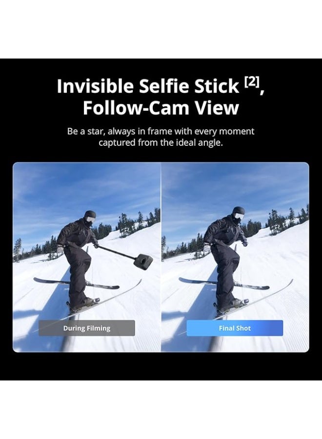 أوسمو Osmo 360 Adventure Combo,360 Camera With 1-Inch 360° Imaging, Native 8K 360° Video, 4K/120fps & 170° Boost Video, 120MP 360° Photo, 100-Min 8K Recording, Waterproof, Action Camera for Sports, Vlog - Image 4