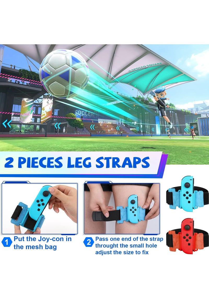 SOLARAE 18 in 1 Switch Sport Games Accessories Bundle for Nintendo Switch Games, Family Bundle Accessory Kit with Tennis Racket Controller Grips Racing Wheel Bandage Golf Club Wheels Drum Stick Fishing Rod - Image 4