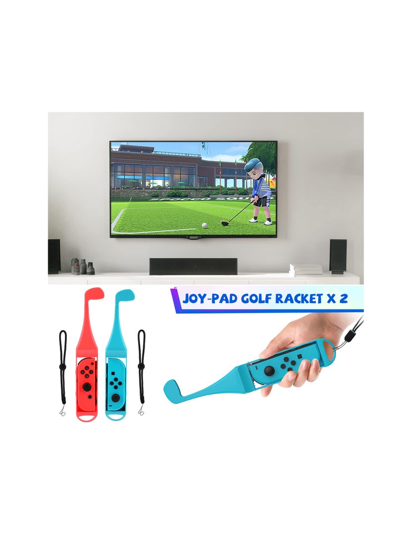 SOLARAE 18 in 1 Switch Sport Games Accessories Bundle for Nintendo Switch Games, Family Bundle Accessory Kit with Tennis Racket Controller Grips Racing Wheel Bandage Golf Club Wheels Drum Stick Fishing Rod - Image 3