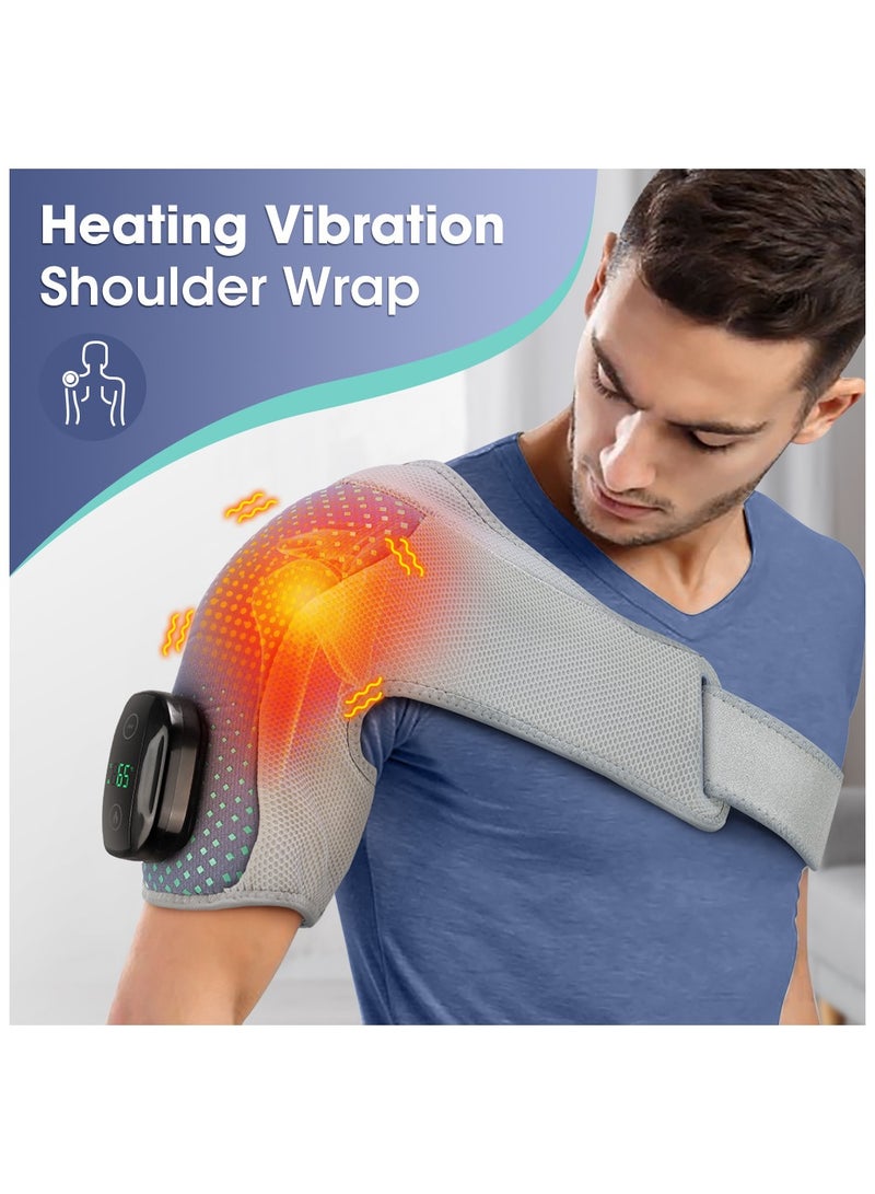 Furtey Cordless Shoulder Heating Pad, Heated Shoulder Wrap with Vibration, Shoulder Massager Heated Shoulder Brace for Women Men  - Image 1
