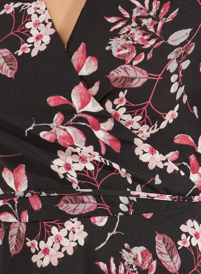 Styli Styli Floral Print Wrap Top With Tie-Up Detail