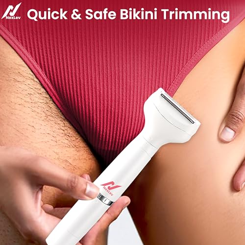 NexLev 6-in-1 trimmer | Sensitive Bikini Trimmer for Women | Skin Safe with Rounded Tips & Foil Shaver| Hair Removal for Intimate Areas, Face, Arms, Legs & Body | 90 min Runtime |2H Quick Charge |T-02 - Image 5