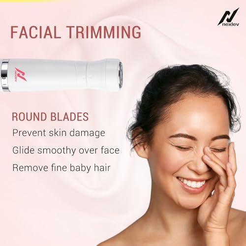 NexLev 6-in-1 trimmer | Sensitive Bikini Trimmer for Women | Skin Safe with Rounded Tips & Foil Shaver| Hair Removal for Intimate Areas, Face, Arms, Legs & Body | 90 min Runtime |2H Quick Charge |T-02 - Image 3