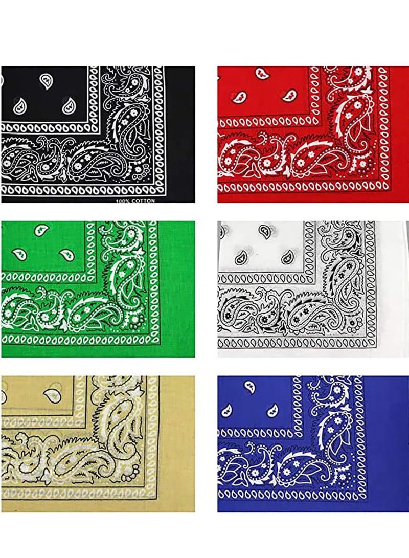 6pcs Unisex Bandanas, Scarf, Square Bandana Perfect for Cycling, Sports or as a Neck Gaiter - Image 1