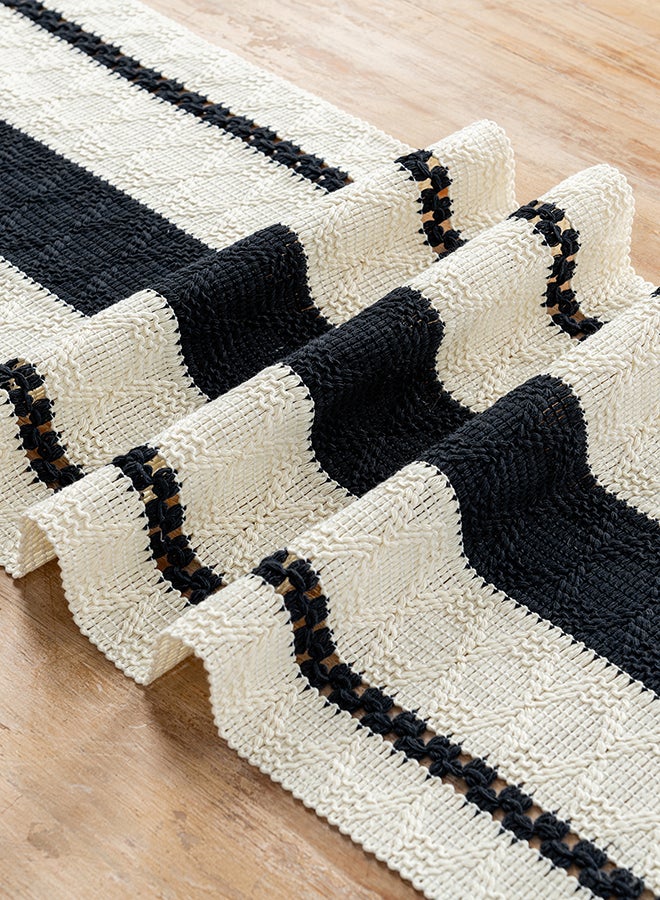 Fancy Homi Boho Chic Macrame Table Runner for Home Decor, Farmhouse Style with Tassels, Perfect for Party Bohemian - 30x183 cm - Black - Image 5